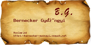 Bernecker Gyöngyi névjegykártya
